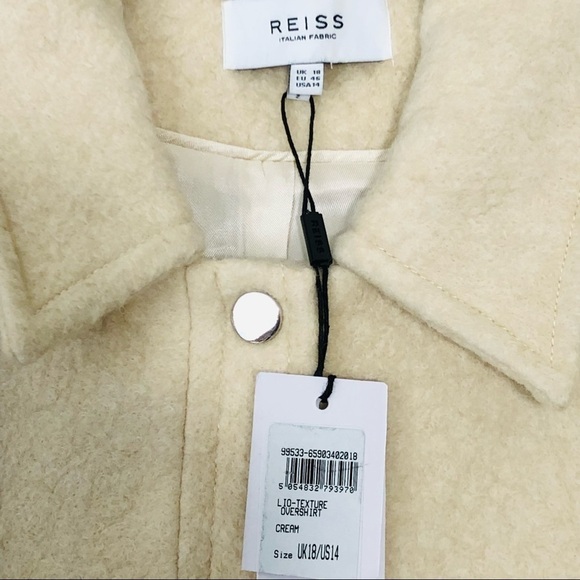 NWT REISS Oversized Boxy Lio Shirt Jacket Shacket in Cream Size 14 US / 18 UK - Picture 8 of 14